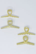 Golden Gem Hair Claw Set – Pearl & Crystal Gold Hair Clips (Set of 2)