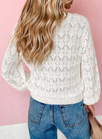 Women's Short V-Neck Knit Cardigan — view 3
