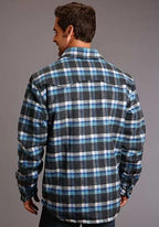 Stetson Plaid Flannel (Blue) - Men's Wool Shirt Jacket