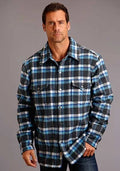 Stetson Plaid Flannel (Blue) - Men's Wool Shirt Jacket