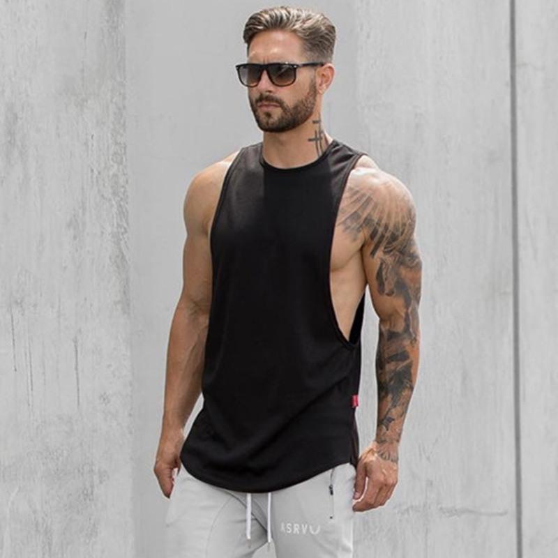 Men's Long Muscle Tank – Gym Workout Sleeveless Top