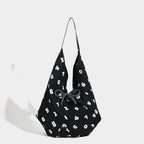 Black slouchy canvas hobo tote