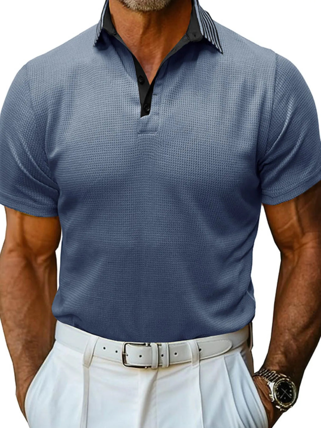 Men's Classic Textured Golf Polo Shirt | Short Sleeve
