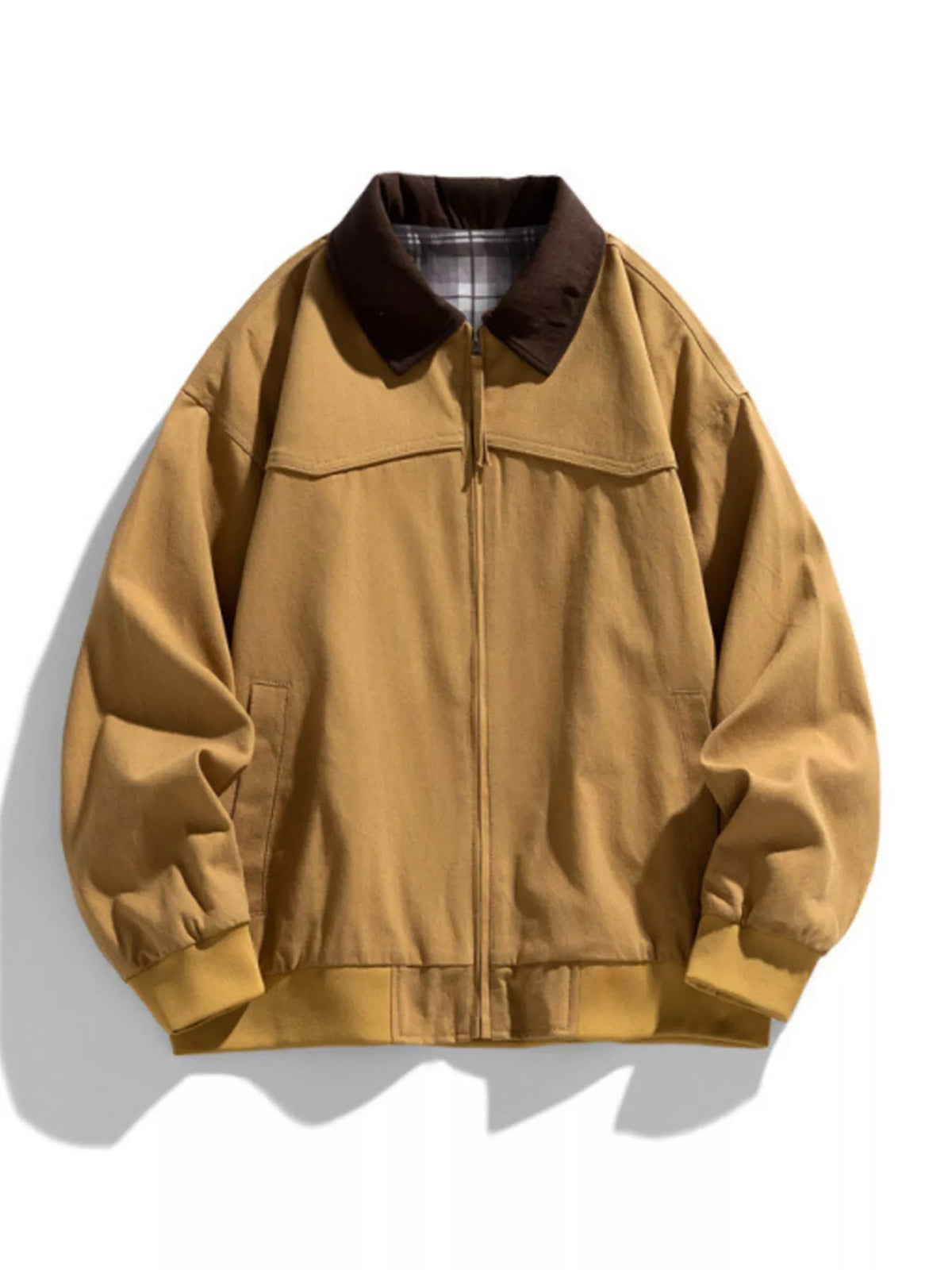 Men's Zip-Up Long Sleeve Jacket – Plus Size — main view