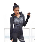 Women's Zip-Up Hooded Yoga Jacket – Long Sleeve, Quick Dry — main view