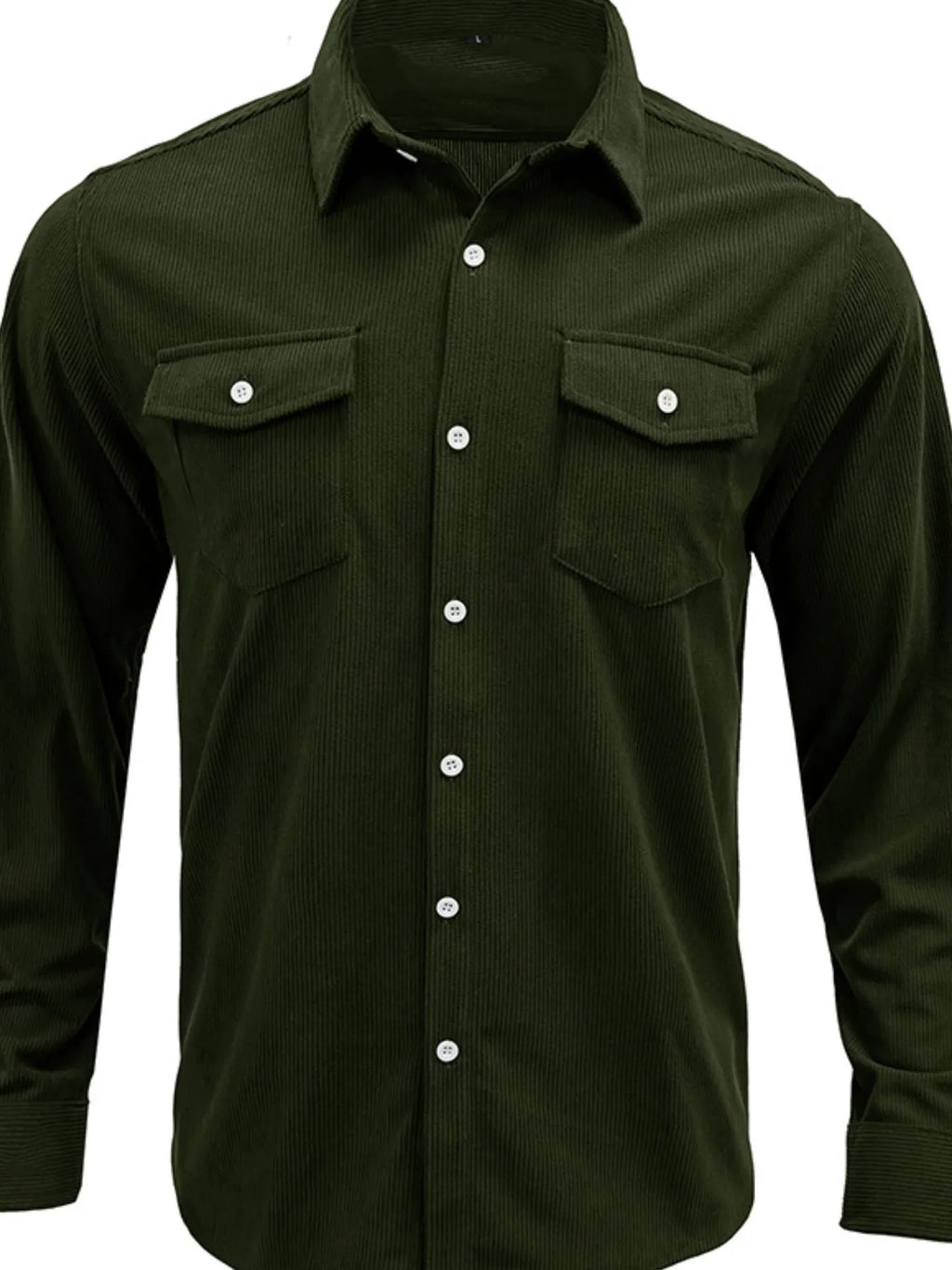 Men's Casual Corduroy Button Down Shacket — view 2