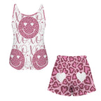 Happy Face XO's Women's 2-piece Tank Top Pajama Shorts Set (Made in USA)