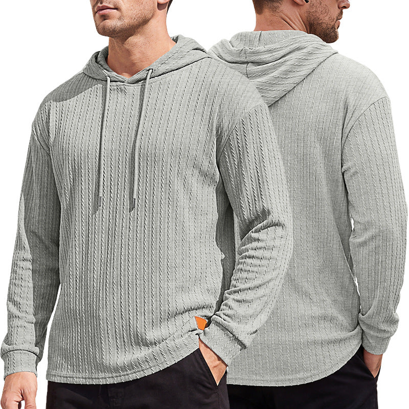 Men's Cable Knit Hooded Polo — view 4