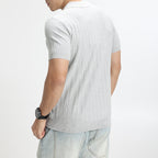 Men's Rib-Knit Polo Shirt – Lightweight Cotton — view 2