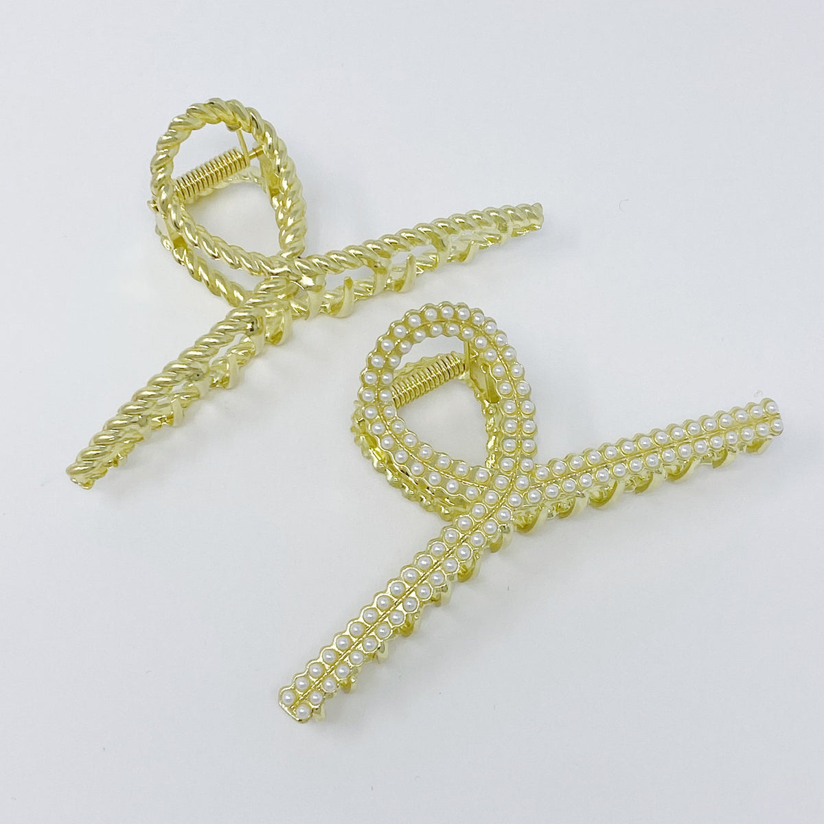 Golden Gem Hair Claw Set – Pearl & Crystal Gold Hair Clips (Set of 2) — view 3