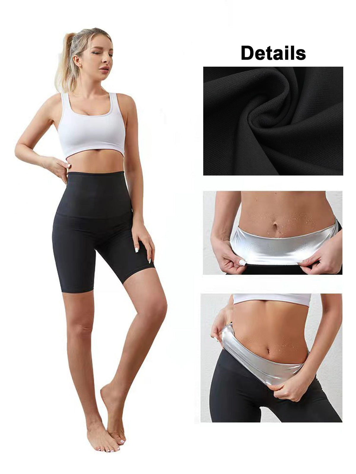 Women's High Waist Biker Shorts – Soft Black, 4-Way Stretch