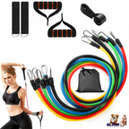 Resistance Bands Set – 11-Piece Tube Bands with Handles and Ankle Straps