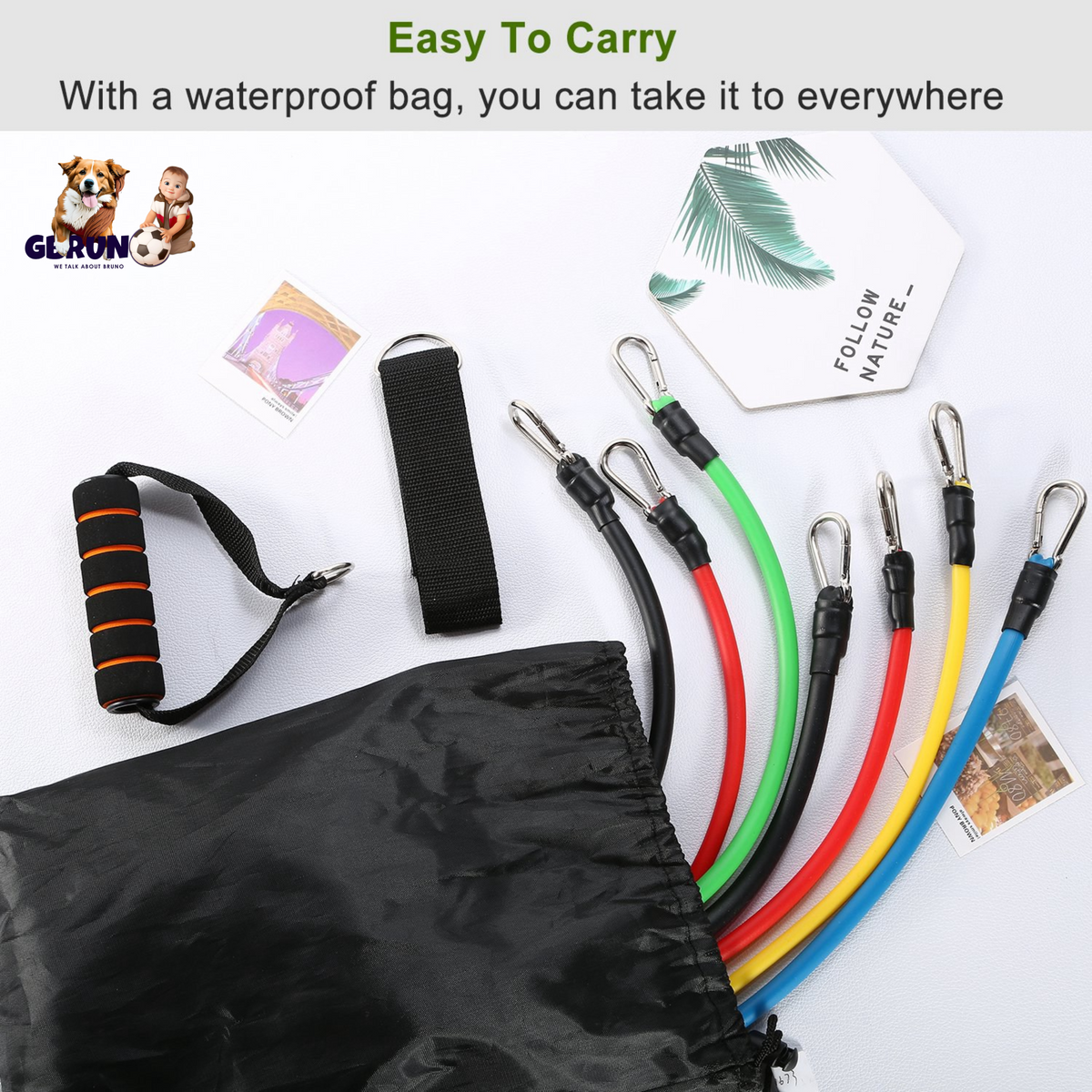 Resistance Bands Set – 11-Piece Tube Bands with Handles and Ankle Straps