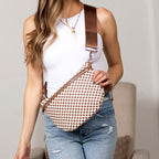 Layla woven check crossbody sling bag, view 21