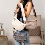 Layla woven check crossbody sling bag