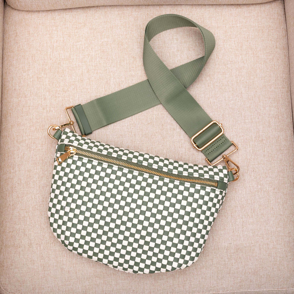 Layla woven check crossbody sling bag, view 37