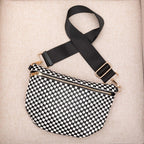 Layla woven check crossbody sling bag, view 32