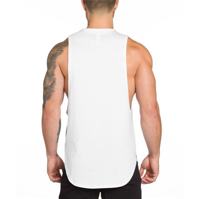Men's Long Muscle Tank – Gym Workout Sleeveless Top