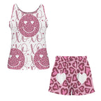 Happy Face XO's Women's 2-piece Tank Top Pajama Shorts Set (Made in USA)
