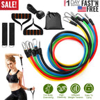 Resistance Bands Set – 11-Piece Tube Bands with Handles and Ankle Straps