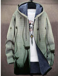 Men's Hooded Velvet Zip-Up Cardigan Jacket — view 3
