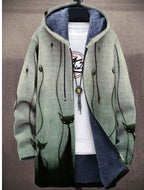 Men's Hooded Velvet Zip-Up Cardigan Jacket — view 3