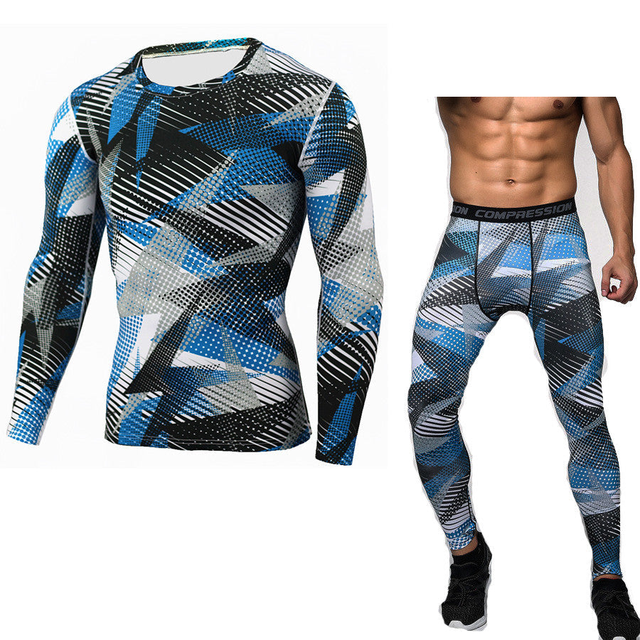 Men's Camouflage Compression Baselayer Set – Long Sleeve Top & Tights