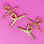 Golden Gem Hair Claw Set – Pearl & Crystal Gold Hair Clips (Set of 2)