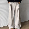 Men's Wide-Leg Pleated Trousers – Elastic Waist