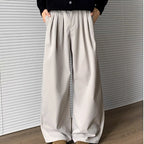 Men's Wide-Leg Pleated Trousers – Elastic Waist