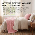 Rose Buds Sherpa Throw Blanket – Pink Floral, Reversible