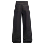 Men's Wide-Leg Denim Pants – Pleated Loose Fit — view 2