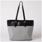 Canvas and faux leather tote bag, view 6