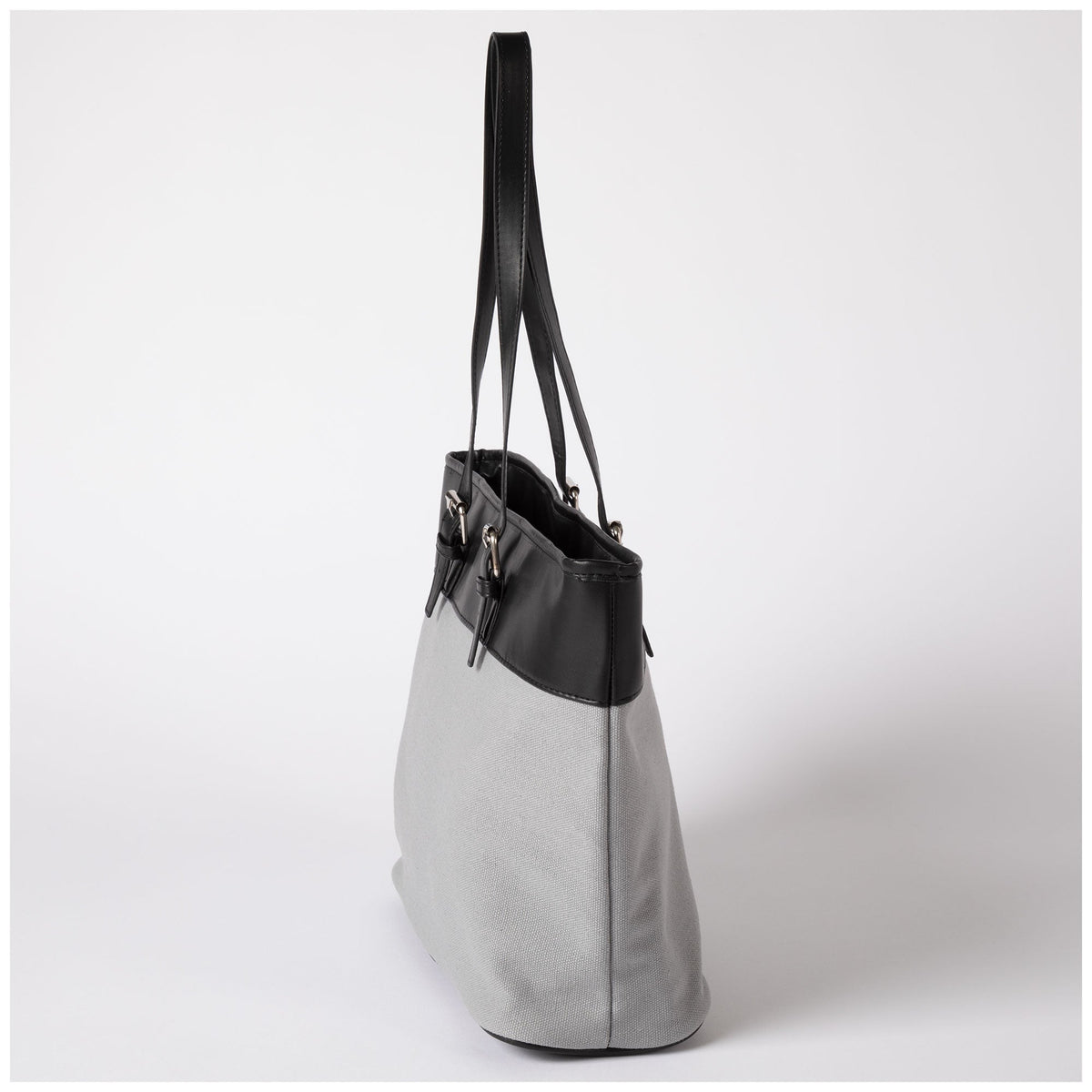 Canvas and faux leather tote bag, view 8