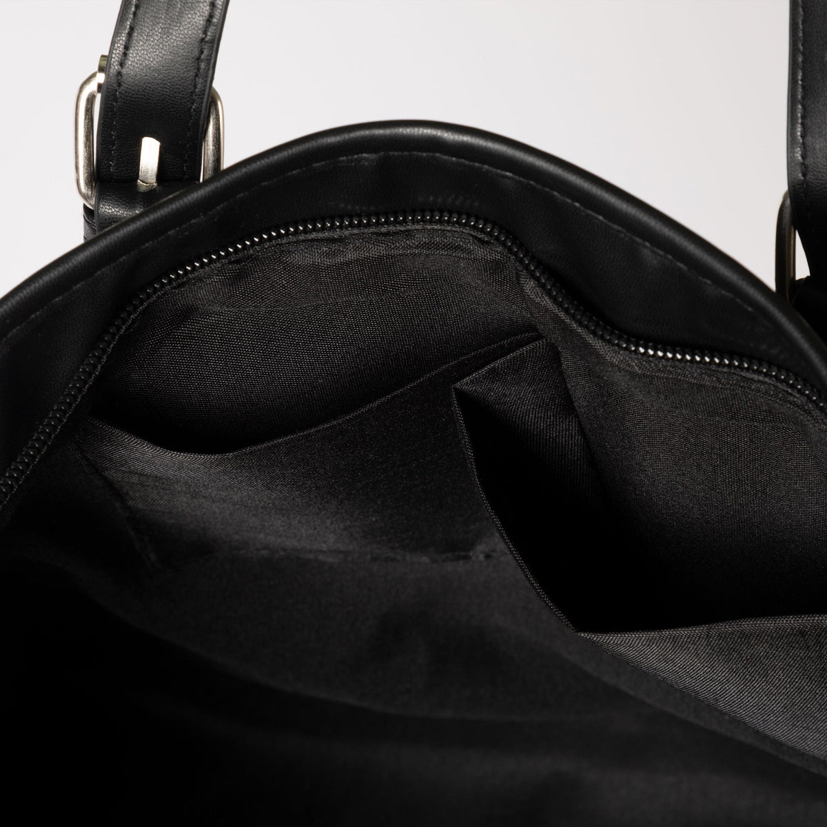 Canvas and faux leather tote bag, view 2