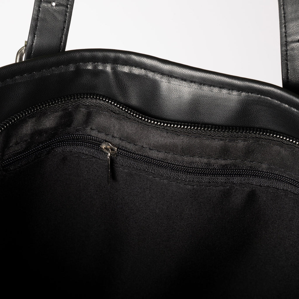 Canvas and faux leather tote bag, view 11