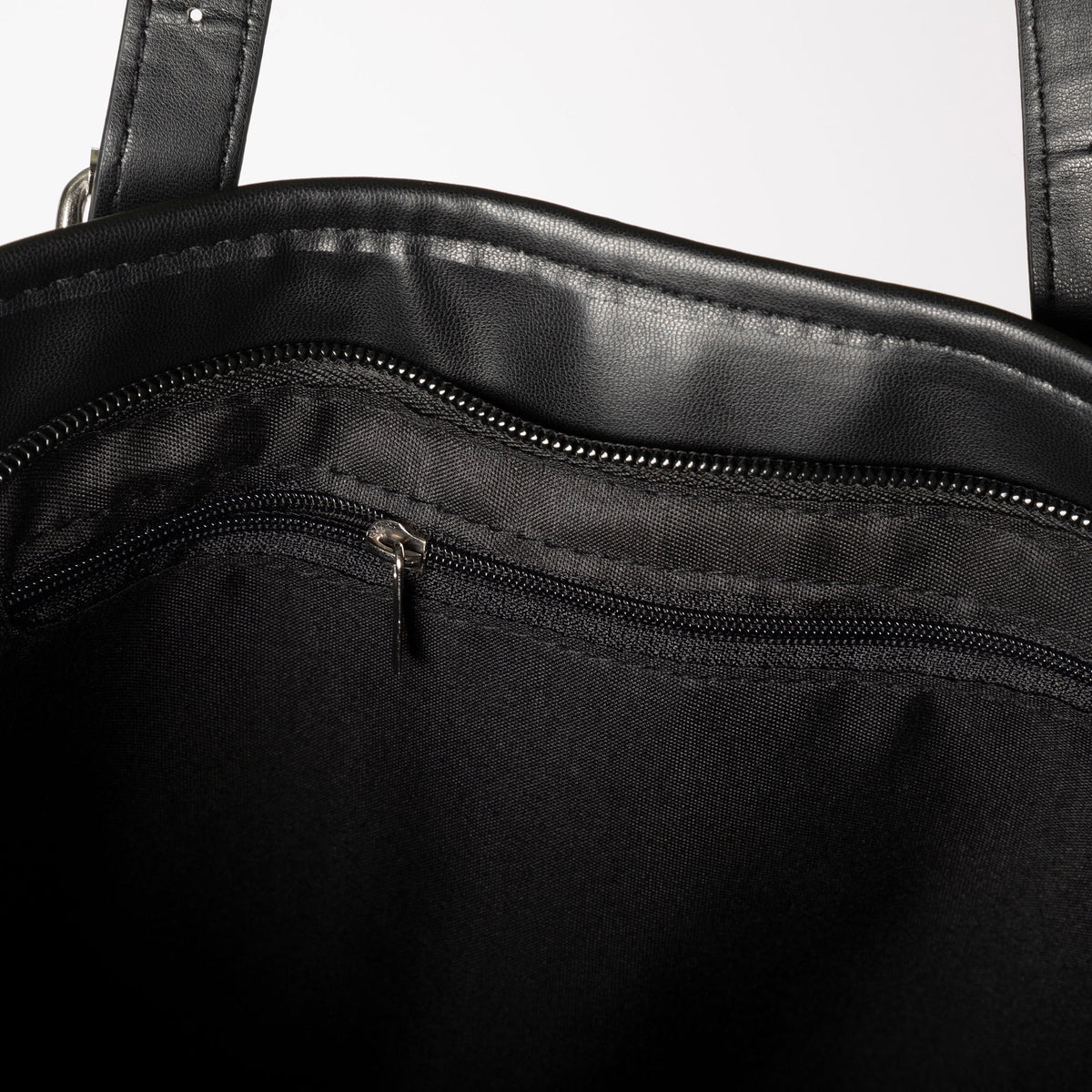 Canvas and faux leather tote bag, view 11