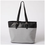 Canvas and faux leather tote bag, view 7