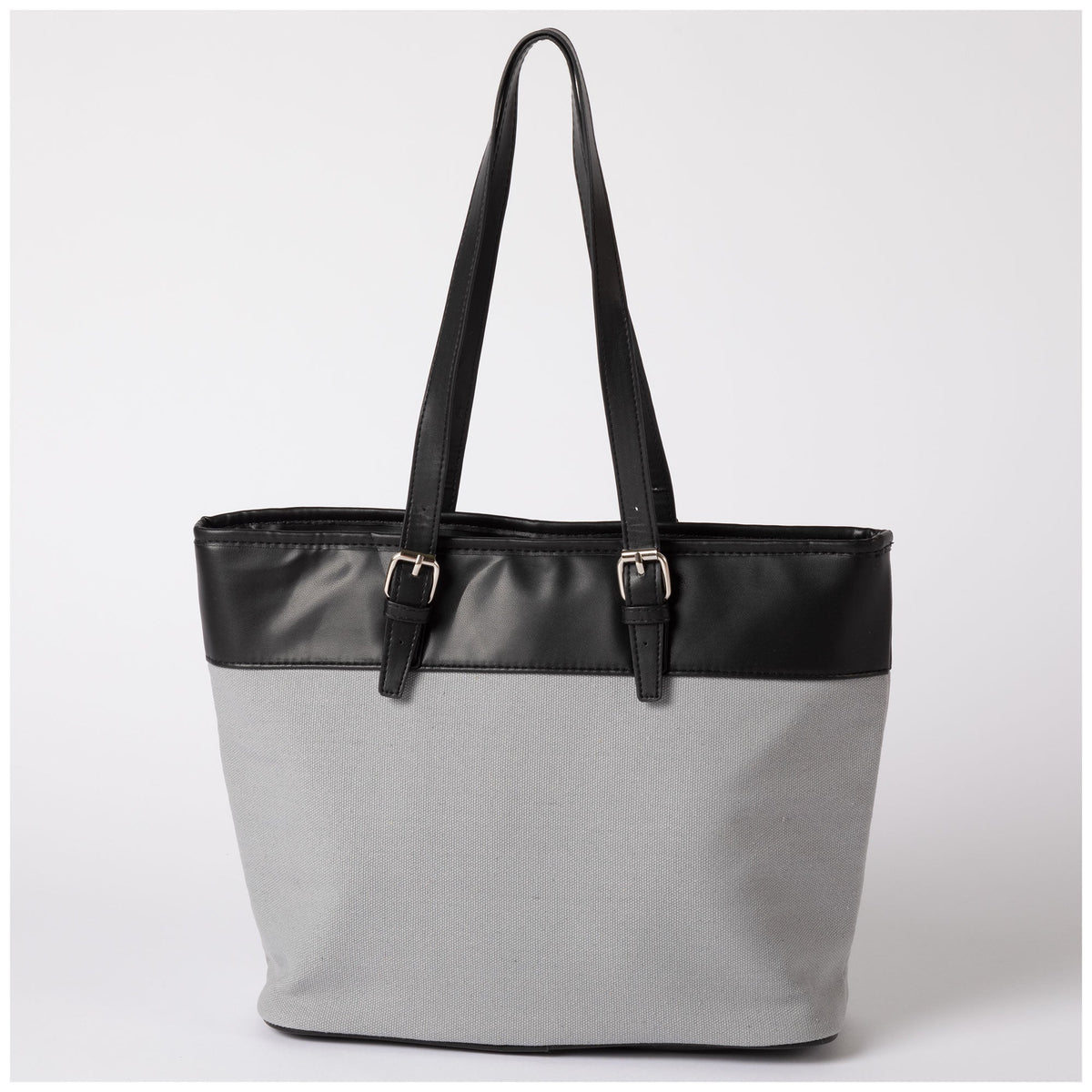 Canvas and faux leather tote bag, view 7