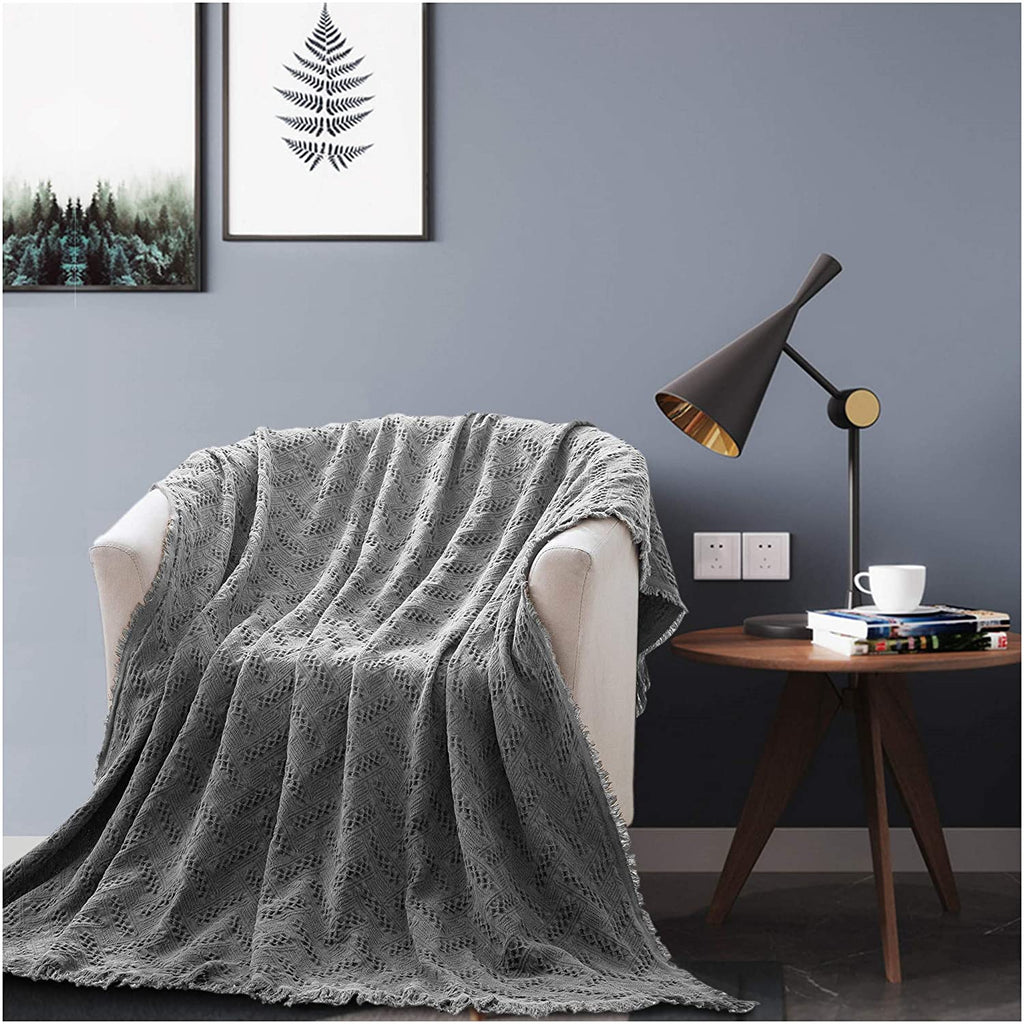 Lightweight cotton throw blanket, view 12
