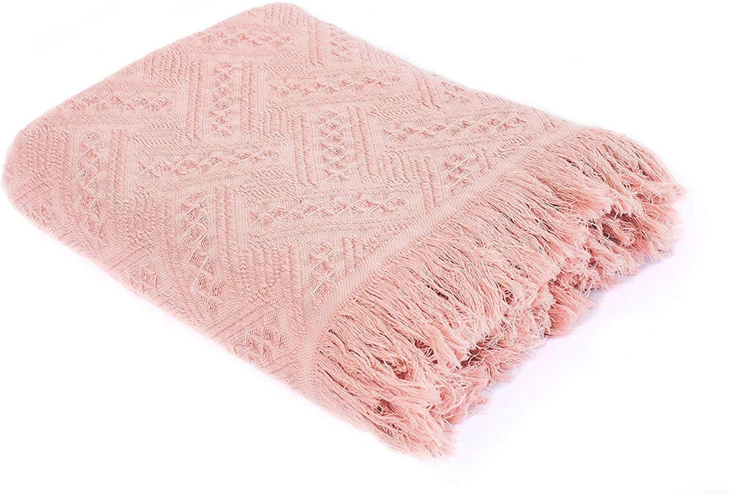 Lightweight cotton throw in peacock green