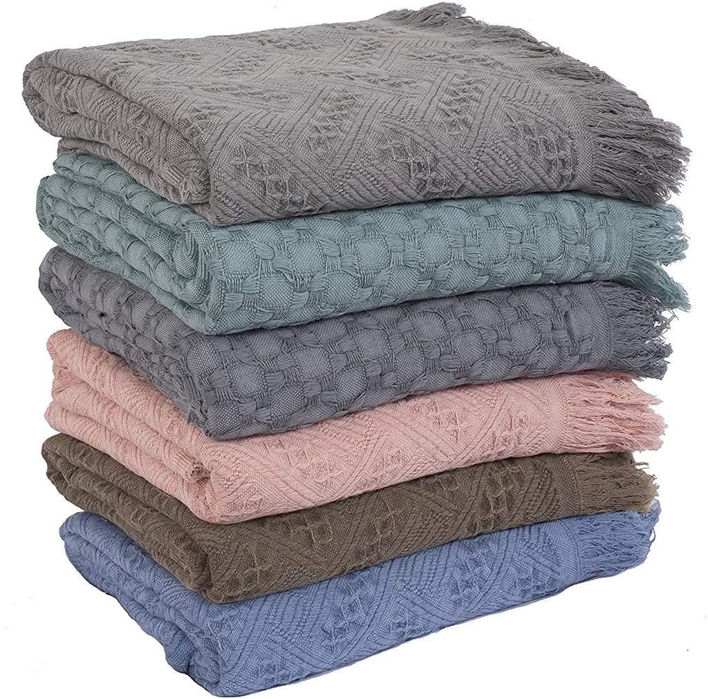 Lightweight cotton throw, texture close-up