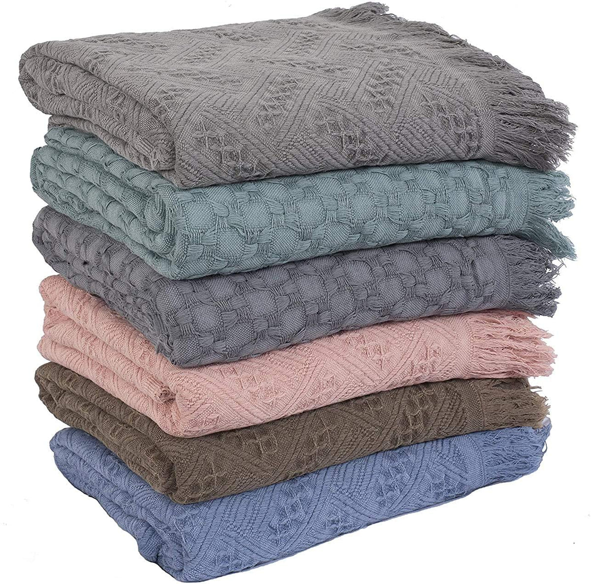 Lightweight cotton throw, texture close-up