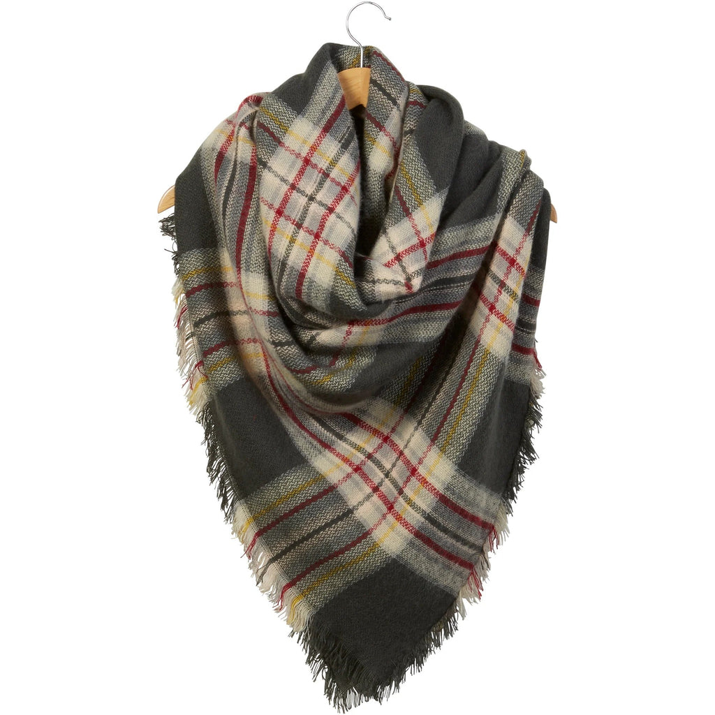Anchor Plaid Blanket Scarf – Oversized Shawl Wrap, 55" x 55" — view 2
