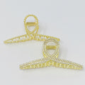 Golden Gem Hair Claw Set – Pearl & Crystal Gold Hair Clips (Set of 2)