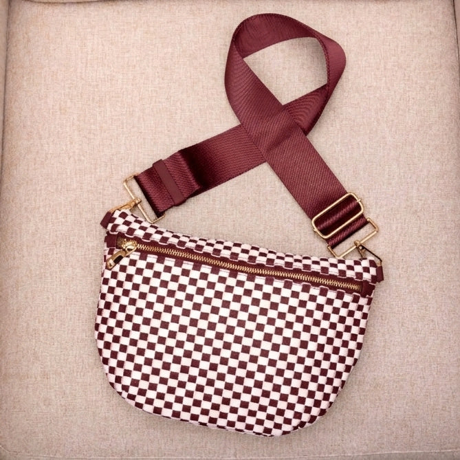 Layla woven check crossbody sling bag, view 19