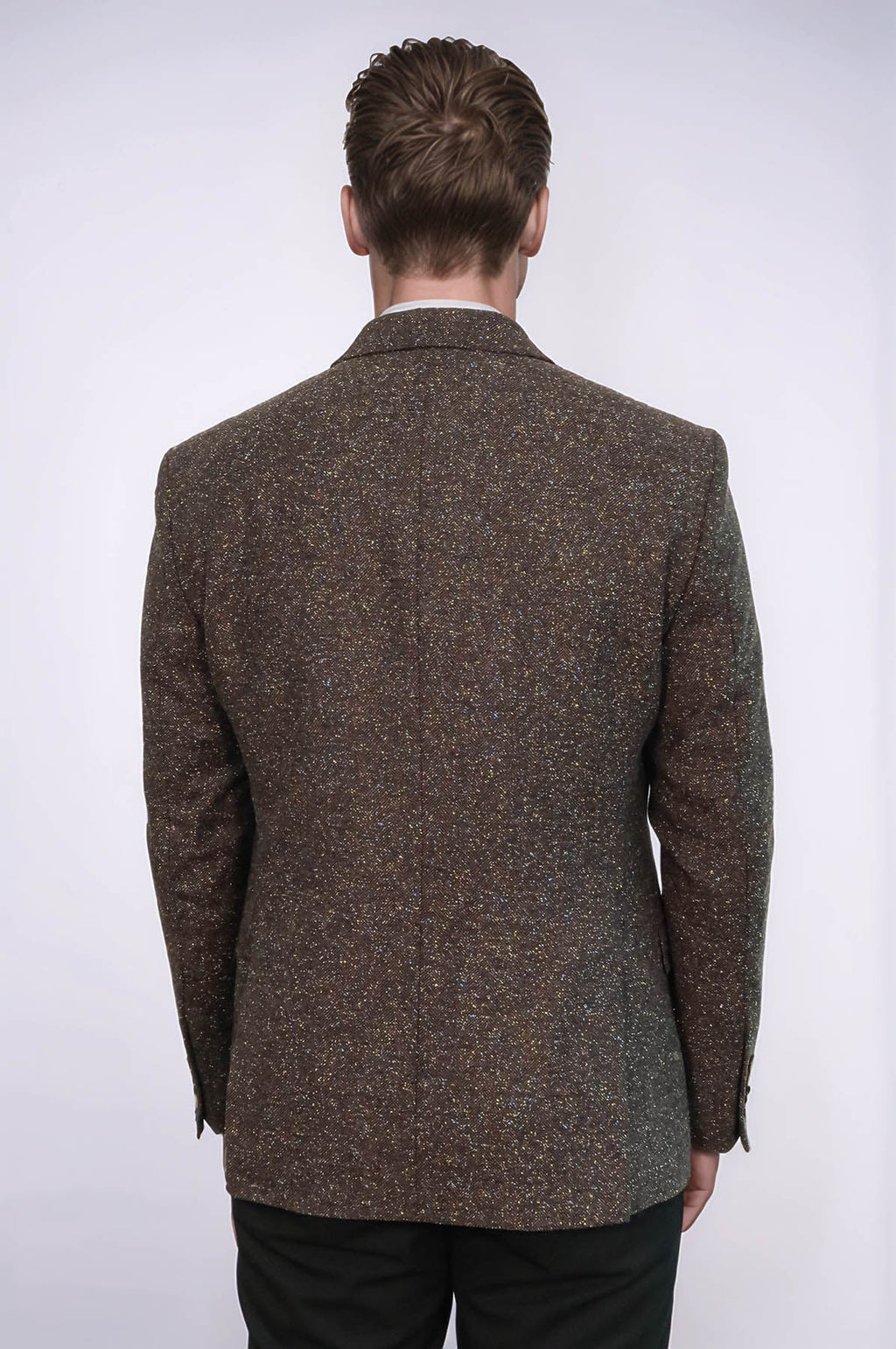 Men's Brown Houndstooth Wool Blazer — view 5