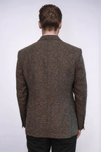 Men's Brown Houndstooth Wool Blazer — view 5