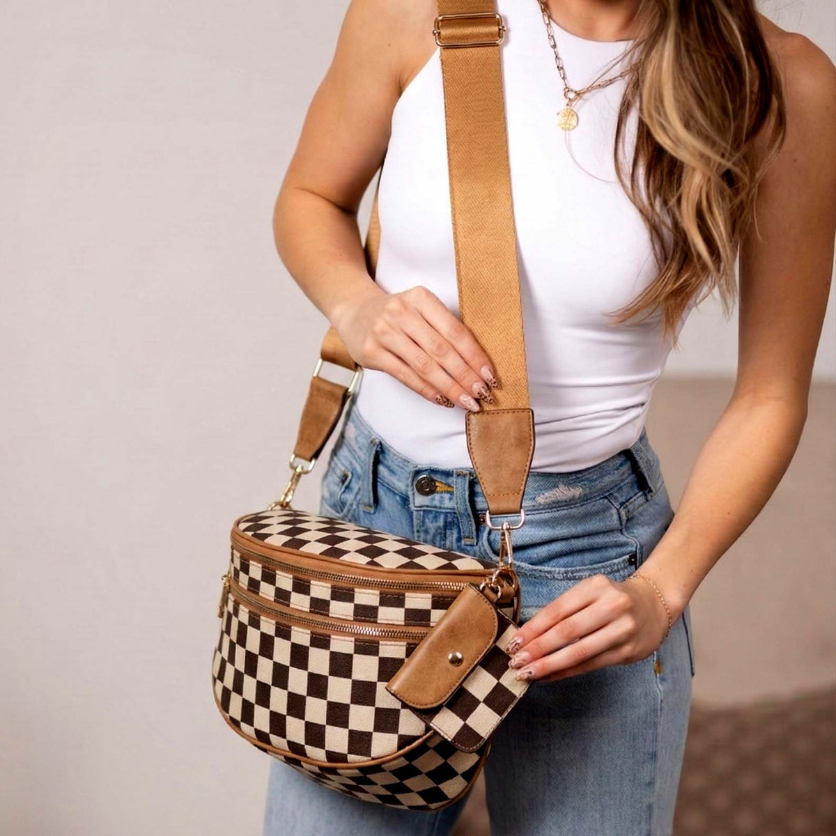 Kaylee double-zip crossbody sling bag, view 3