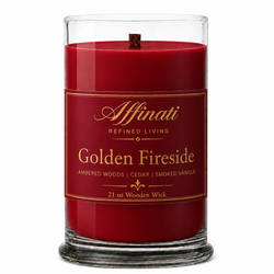 Golden Fireside wooden wick soy candle